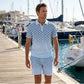 📢📢50% OFF !! ⏰Men's Geometric Print Collared Top & Shorts Set😎