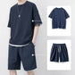 👕🩳 Men's Waffle Knit T-Shirt & Shorts Set – 50% OFF! Textured waffle fabric, breathable, relaxed fit – your new summer favorite. 🔥☀️