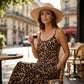 👗🐆Women's Leopard Print Spaghetti Strap Maxi Dress
