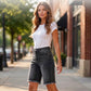👖🌅✨ LIMITED-TIME 50% OFF! Women’s Casual High Waisted Fringed Denim Shorts – Flattering High-Rise, Slimming Fit, Raw Fringe Hem – Accentuates Your Waist and Elongates Your Legs for a Chic Summer Look 🦵