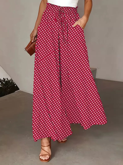👖 50% OFF NOW! ✨ Solid-Color Wide-Leg High-Waisted Pants – Cotton Blend, Loose Fit & Adjustable Drawstring 🌿