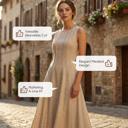 👗 50% OFF NOW! ✨ Women's Sleeveless Pleated Maxi Dress – Flattering A-line – 94K+ sold, perfect for summer or special occasions 🌸🌿☀️