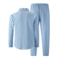 📢📢50% OFF !! ⏰Men's Linen Long Sleeve Shirt & Long Pants 2-Piece Set
