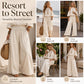 Women Cold Shoulder Halter Neck Top and Wide Leg Pants Set