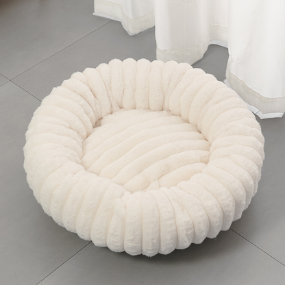 🐾2026 HOT SALE 52000+ Sold 50% OFF!🔥💥Cloud-Like Ultra Soft Plush Round Calming Pet Bed, Raised Rim Donut Cat Dog Bed, Joint Relief Warm Cozy Washable Pet Sleeping Cushion