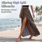 Women's Leopard Print High Split Maxi Skirt