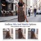 Women's Leopard Print High Split Maxi Skirt