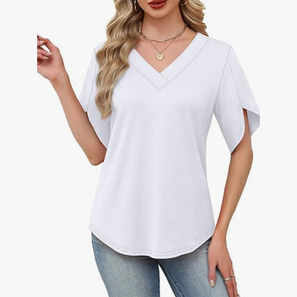 🎉 2026 Sale — Over 47,000 Sold! 👚 V-Neck Flutter Sleeve Blouse – Soft Feminine Breeze 🌸
