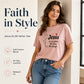 🎉 LIMITED TIME 50% OFF! 👕 Faith Letter Print Tee – Soft Daily Inspiration ✨