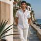 ☀️👔 50% OFF! Men’s Geometric Print Relaxed-Fit Button-Down Shirt – Soft Summer Feel, Roomy Comfort & Vacation-Ready Style ✨