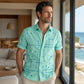 ☀️👔 50% OFF! Men’s Geometric Print Relaxed-Fit Button-Down Shirt – Soft Summer Feel, Roomy Comfort & Vacation-Ready Style ✨