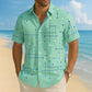☀️👔 50% OFF! Men’s Geometric Print Relaxed-Fit Button-Down Shirt – Soft Summer Feel, Roomy Comfort & Vacation-Ready Style ✨