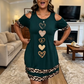 Women's Cold Shoulder Leopard Trim T-Shirt Dress
