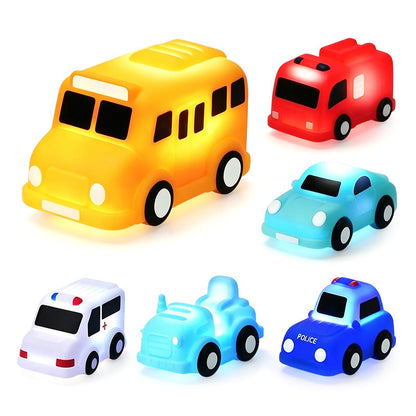 Light-Up Bath Toys Floating Vinyl Vehicle Set