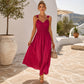 Women's Sleeveless Strap Empire Waist Maxi Dress