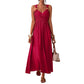 Women's Sleeveless Strap Empire Waist Maxi Dress