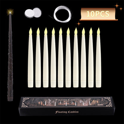 Magical Wand Remote Floating LED Taper Candles Set