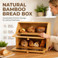 Bamboo Double-Layer Bread Storage Box