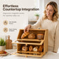 Bamboo Double-Layer Bread Storage Box