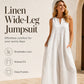 Women's Sleeveless V-Neck Wide-Leg Jumpsuit with Pockets