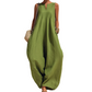 Women's Sleeveless V-Neck Wide-Leg Jumpsuit with Pockets
