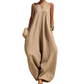 Women's Sleeveless V-Neck Wide-Leg Jumpsuit with Pockets