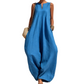 Women's Sleeveless V-Neck Wide-Leg Jumpsuit with Pockets