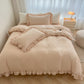 🛏️ 50% OFF! ✨ Simple Solid Color 4-Piece Bedding Set with Ruffled Borders – Double-Stitched Ruffle Hem, Cloud-Like Microfiber & Breathable Softness – Romantic Elegance for Your Sleep Sanctuary 🌙