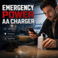 📢📢40% OFF !! ⏰Portable Emergency Phone Charger AA Battery Powered Power Bank with LED Flashlight