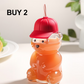 Cute Bear Shaped Glass Water Bottle