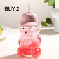 Cute Bear Shaped Glass Water Bottle