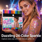🌸 50% OFF NOW! 🌸24-Color Face & Body Glitter Marker Set with Dual Tips