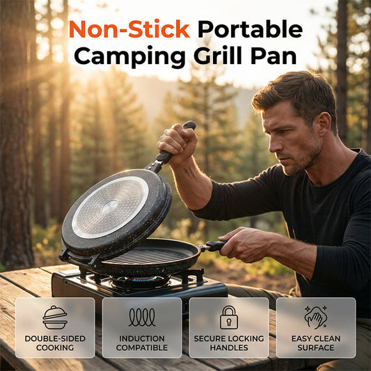 Portable Easy-Clean Cassette Stove BBQ Grill Pan