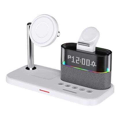 🔋 50% OFF NOW! ⏰ 3-in-1 Wireless Charging Station – Charges Phone, Watch & Earbuds – Built-in Alarm Clock & RGB Light 🌙