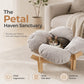 🌼 LIMITED-TIME 50% OFF! 🐾 Elevated Petal Shaped Wooden Pet Bed with Cushion – Orthopedic Support, Breathable Design & Durable Solid Wood – A Cozy Retreat for Your Furry Friend ✨