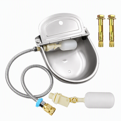 ⏳Time-Limited Special 50% OFF!⏰🤖 Automatic 304 Stainless Steel Drinking Bowl – Float & Drain Hole for Cattle, Horses, Sheep & Dogs 🐄🐴🐕