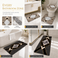 📢📢40% OFF !! ⏰4 Piece Faux Cashmere Absorbent Bathroom Rug Set with Rectangular Mat U Shaped Toilet Mat Toilet Lid Cover and Long Runner Rug 🧽
