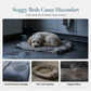 Detachable Oval Polar Fleece and Oxford Cloth Pet Bed with Moisture Proof Non Slip Bottom and Sponge Cushion for Dogs and Cats