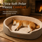 Detachable Oval Polar Fleece and Oxford Cloth Pet Bed with Moisture Proof Non Slip Bottom and Sponge Cushion for Dogs and Cats