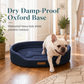 Detachable Oval Polar Fleece and Oxford Cloth Pet Bed with Moisture Proof Non Slip Bottom and Sponge Cushion for Dogs and Cats