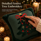 🌸Buy 1 Get 1 Free🎁🎄 Embroidered Christmas Tree Throw Pillow Cover with Bow 45x45cm Decorative Cushion Cover for Living Room Sofa 🧸