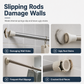 Straight Telescopic Shower Curtain Rod No Drill Adjustable Tension Window Curtain Pole and Clothes Drying Rod for Bathroom