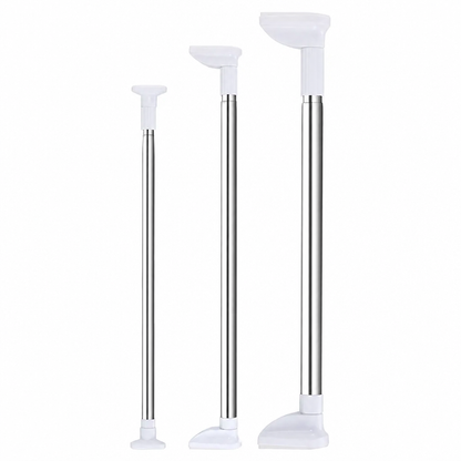 Straight Telescopic Shower Curtain Rod No Drill Adjustable Tension Window Curtain Pole and Clothes Drying Rod for Bathroom