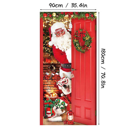 🎅 LIMITED‑TIME 50% OFF! 🎄 Christmas Door Cover For Instant Holiday Decor – Festive Artwork, Reusable Polyester & Easy Hang ⛄