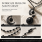 📢📢50% OFF !! ⏰Gothic Dark Crystal Beaded Chain Necklace with Hollow Out Moon Alloy Pendant