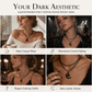 📢📢50% OFF !! ⏰Gothic Dark Crystal Beaded Chain Necklace with Hollow Out Moon Alloy Pendant