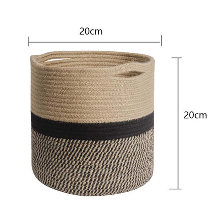 Two-Tone Woven Rope Storage Basket