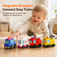 4-Piece Magnetic Electric Toy Car Set with Sound and Light Cartoon Stacking and Crawling Cars for Babies and Toddlers