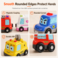 4-Piece Magnetic Electric Toy Car Set with Sound and Light Cartoon Stacking and Crawling Cars for Babies and Toddlers
