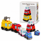 4-Piece Magnetic Electric Toy Car Set with Sound and Light Cartoon Stacking and Crawling Cars for Babies and Toddlers